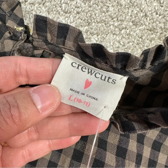 NWOT J. Crew Crewcuts Girls Puff-Sleeve Flannel Top Blouse Cotton Blend L(10-11) - Picture 12 of 16